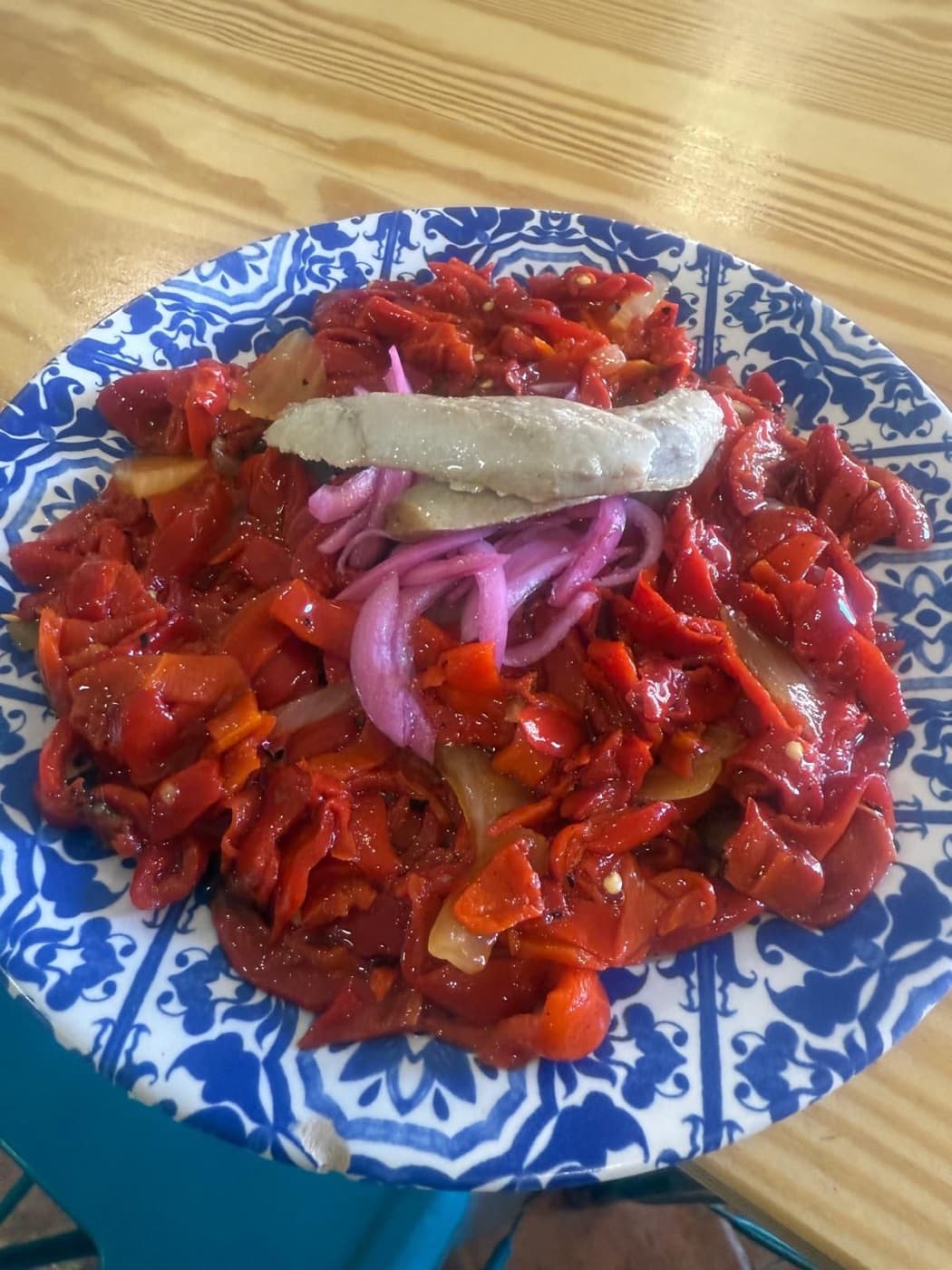 Ensalada de pimiento asado con ventresca de Casa Ata, Torrox Costa